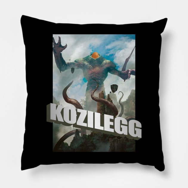 Kozilegg Pillow by CursedClothier