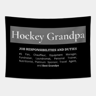 Hockey Grandpa Responsibilities (Dark) Tapestry