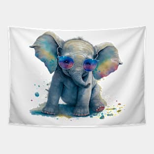 cute elephant sunglasses Tapestry