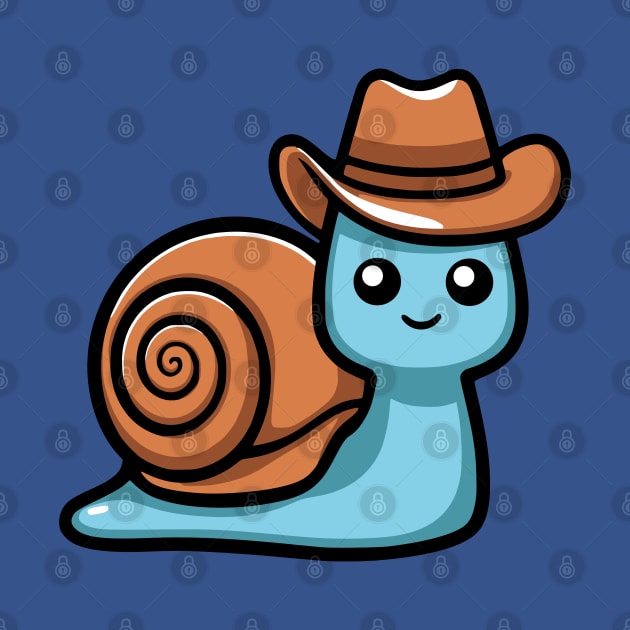 Cowboy Snail! Kawaii Snail Cowboy by Cute And Punny