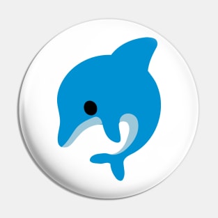 Blue Dolphin Emoticon Pin