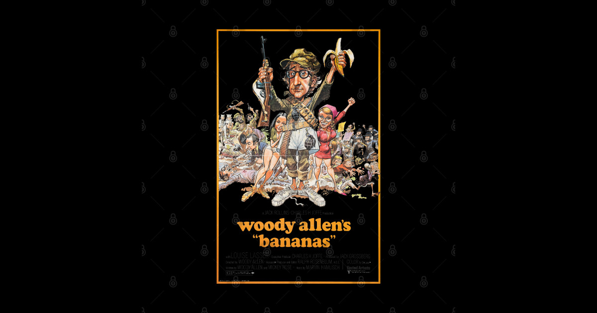 Bananas Movie Poster Woody Allen Sticker TeePublic