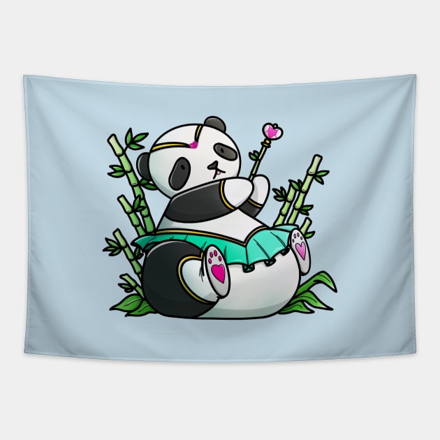 Magical Panda Tapestry by candice-allen-art