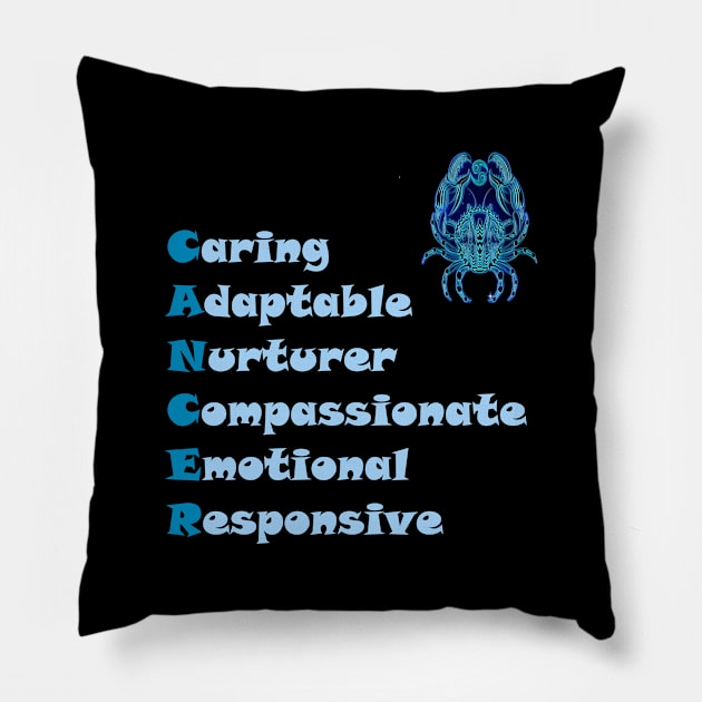 Cancer Personality Pillow by PrintedDesigns