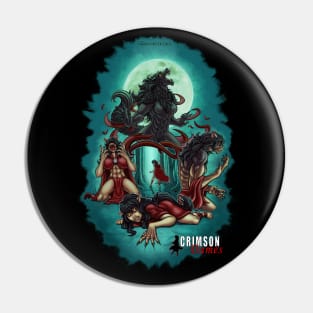 Crimson Dames - Orphan Shewolf - Art on Front Pin