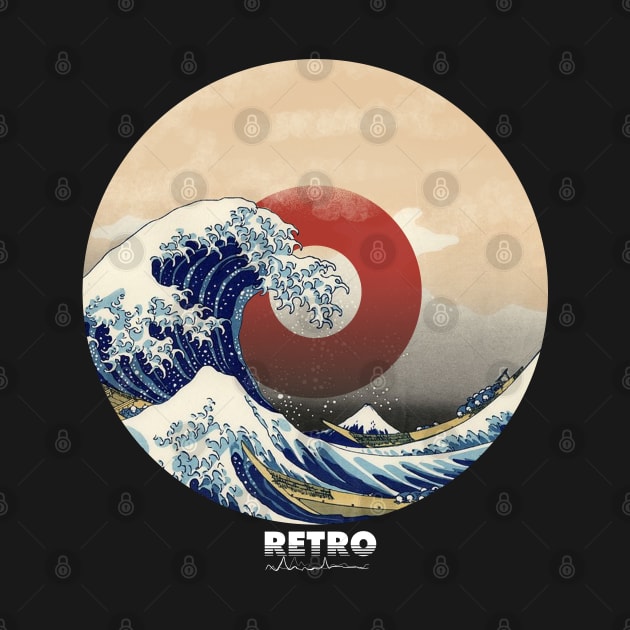 vinyl records great retro wave kanagawa vintage wave by A Comic Wizard