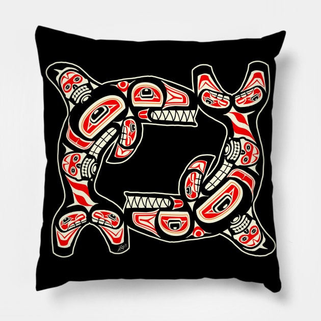 Alaskan Orca Yin-Yang Pillow by ZugArt01