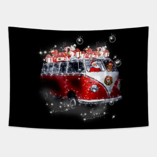 Car_Christmas_Santa_Clause_Driving_Bus Tapestry