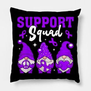 Support Squad Alzheimer's Awareness Gnomes & Purple Ribbon Pillow
