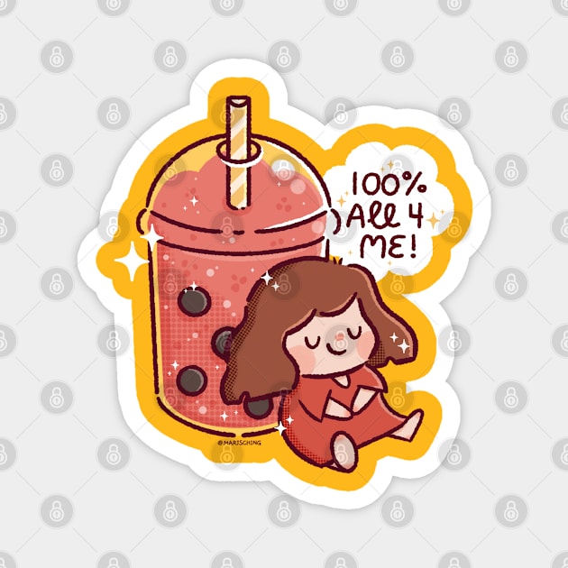 Bobba Milk Tea Girl Magnet by LittleChings