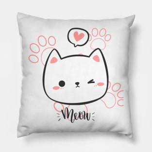 Show some love to your cat with a good meow face Pillow