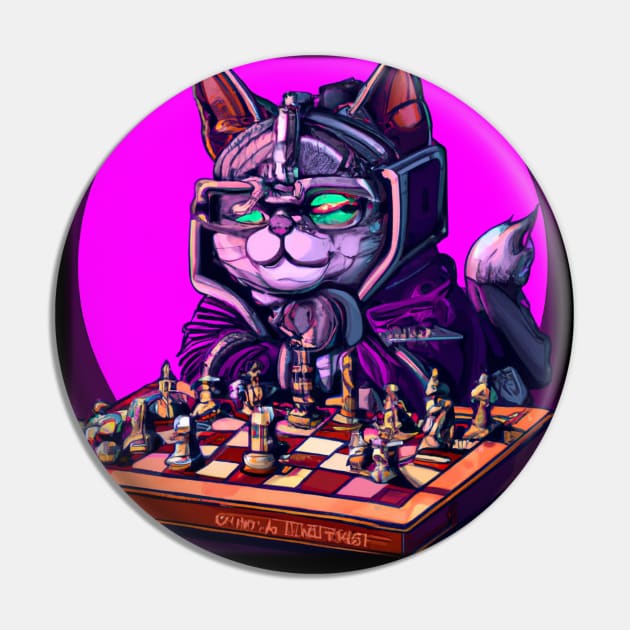 Cyberpunk Kitty Pin by Bigrum P. Bear Designs