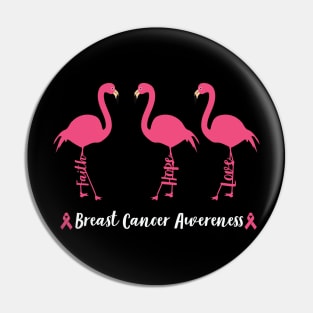 Breast cancer awareness pink flamingo Pin