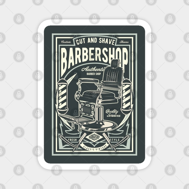 Cut & Shave Barbershop Magnet by AtuyaStudio