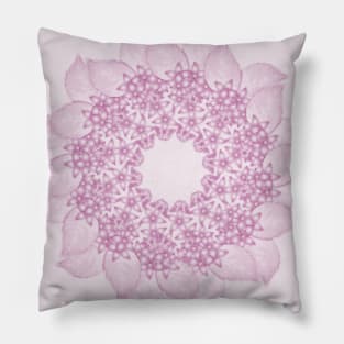 Pink butterflies and flowers mandala Pillow