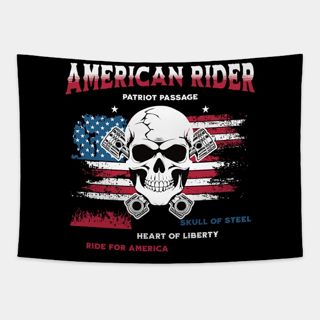 American rider Tapestry by BishBashBosh