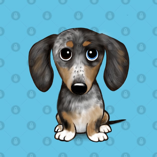 Merle Dapple Dachshund Cute Wiener Dog by Coffee Squirrel