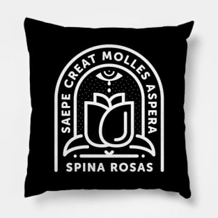 Tender Roses | White on Black | Small Pillow