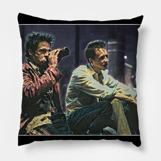 Boys Night Out Pillow by Bobby Zeik Art