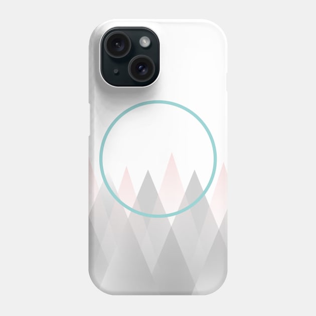 Minimal Abstract Graphic Mountains Circle Blue Mint Pink Gray Phone Case by fivemmPaper