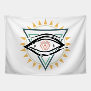 One eye illustration with retro color Tapestry