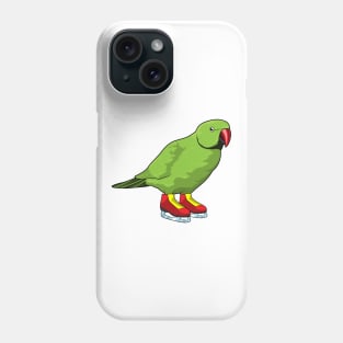 Parrot at Ice skating with Ice skates Phone Case