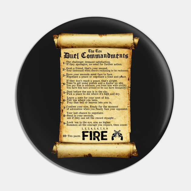 Ten Duel Commandments Pin by DebHarley