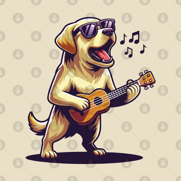 Dog Playing Guitar Singing Labrador Retriever Funny by BraaiNinja