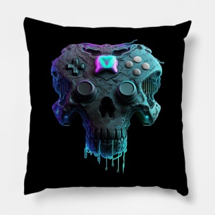 Gamer's Cybernetic Skull Pillow