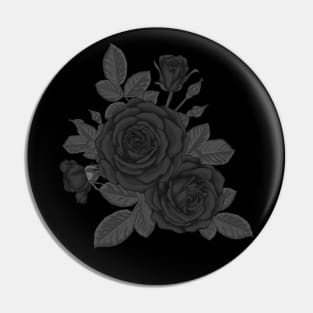 Vintage Black Roses Flower Classy Gardener Botanist Gardening Pin