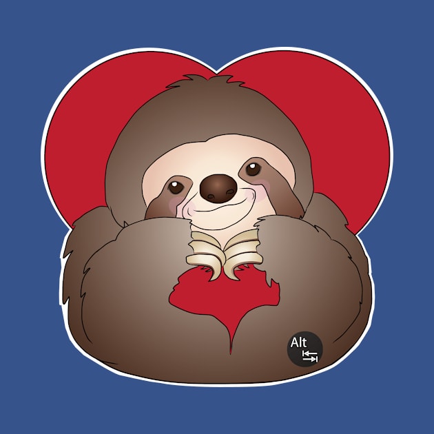 Hand Heart Sloth by AltTabStudio