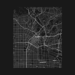 4K Los Angeles California Map | HD LA California Map | Black And White Map Of Los Angeles California T-Shirt