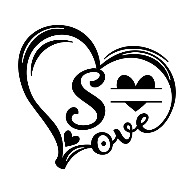 letter s monogram in the shape of love by Candy Store