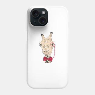 Giraffe hipster in eyeglasses and bowtie Phone Case