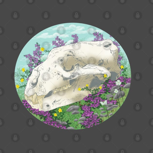 Polar Bear Skull and Flora by TrapperWeasel