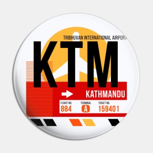 Kathmandu (KTM) Airport // Sunset Baggage Tag Pin