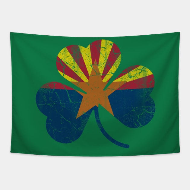 Arizona Flag Shamrock Irish St Patricks Day Tapestry by E