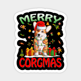 Merry Corgmas Ugly Corgi Christmas Nerdy Xmas Pajamas T-Shirt Magnet