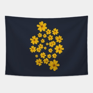 Daisy Flower minimal pattern yellow Tapestry