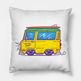 Four Bros Pizza Delivery Van Pillow