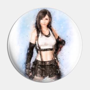 Tifa Lockhart FF VII watercolor 2 Pin