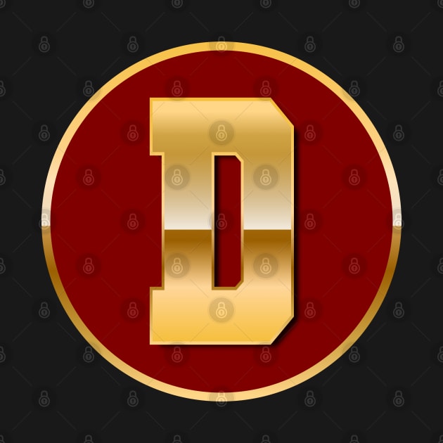 Gold letter D by T-Shirts Zone