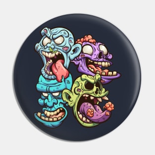 Zombie heads Pin