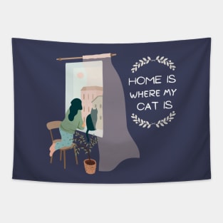 Home is where my cat is Tapestry