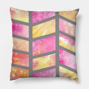 Pink and Yellow Watercolor Pillow