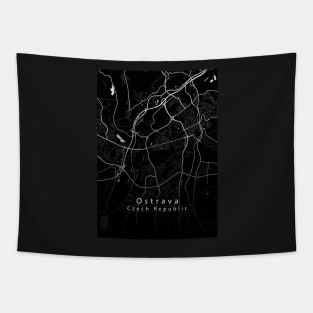 Ostrava Czech Republic City Map dark Tapestry