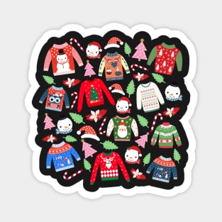 Christmas Sweaters_Green Background Magnet