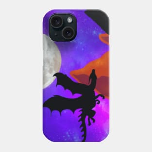 Dragon Galaxy With Mountains and Castle Phone Case