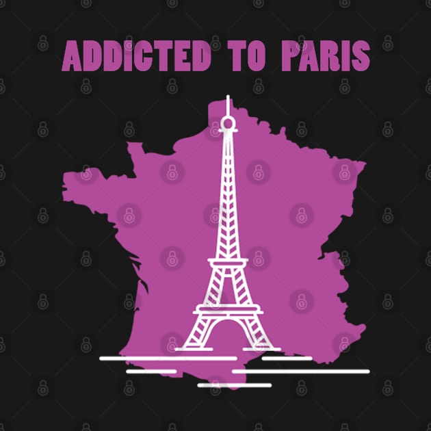 Addicted To Paris, Paris Lovers, Eiffel Tower Lovers, France Map by Ghean