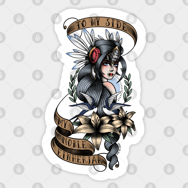 Lenneth from Valkyrie Profile – American Traditional Tattoo - Valkyrie Profile - Sticker | TeePublic Lenneth from Valkyrie Profile – American Traditional Tattoo - Valkyrie Profile - Sticker | TeePublic